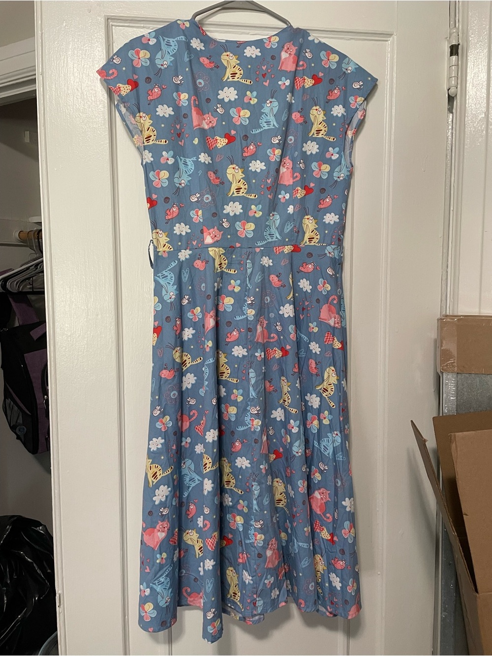 Unique Vintage Hedda Cat Print Swing Dress - Picture 5 of 8